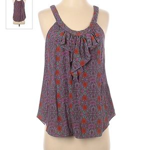 💜REBECCA TAYLOR Silk Patterned Sleeveless Blouse